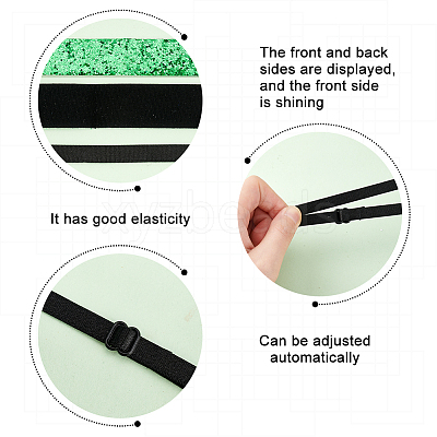 6Pcs 6 Colors Glitter Cloth Hair Bands AJEW-GA0005-37-1