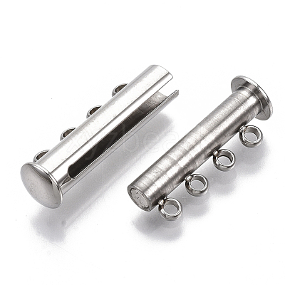 Tarnish Resistant 201 Stainless Steel Magnetic Slide Lock Clasps STAS-S079-159P-1