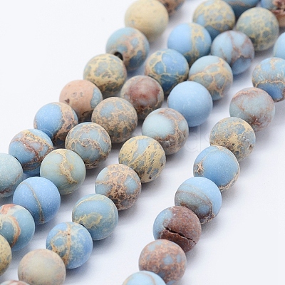 Natural Imperial Jasper Beads Strands G-K232-8mm-01A-1