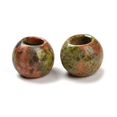 Natural Unakite European Beads G-R488-01I-1