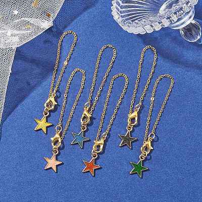 Alloy Enamel Pendant Decorations HJEW-JM01846-1