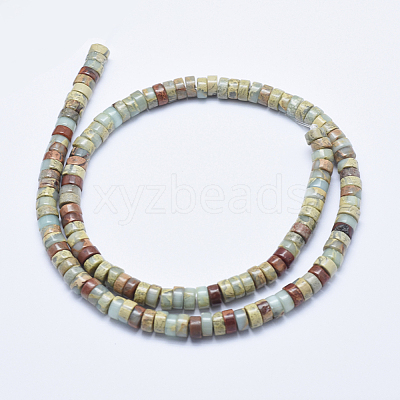 Natural Aqua Terra Jasper Beads Strands G-E444-17-6mm-1