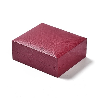 Wood Cover with PU Leather Jewelry Packaging Boxes CON-M009-03-1