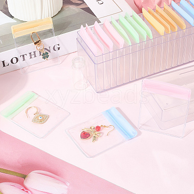 Rectangle Transparent ABS Plastic Jewelry Storage Boxes with Lid and PVC Bags CON-WH20001-17A-1