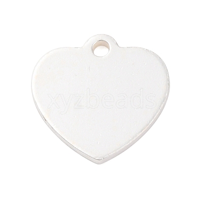 925 Sterling Silver Blank Heart Charms STER-F057-03S-03-1