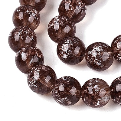 Transparent Half Spray Painted Glass Beads Strands GLAA-Q110-02A-09-1