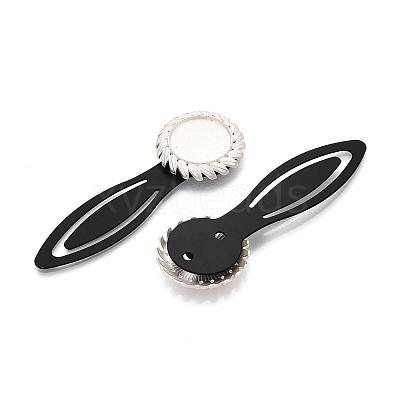 Alloy & Iron Bookmark Cabochon Settings PALLOY-N184-06S-1