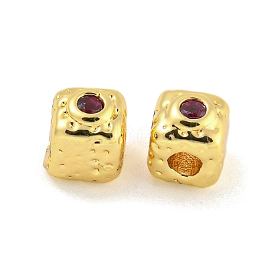 Brass Micro Pave Cubic Zirconia Beads KK-G490-18G-02-1