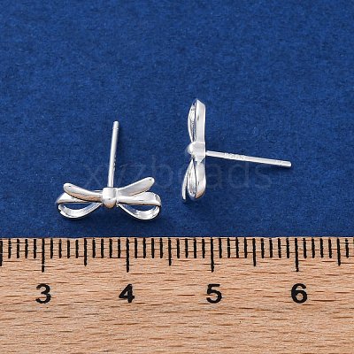 925 Sterling Silver Stud Earrings EJEW-R015-02S-1