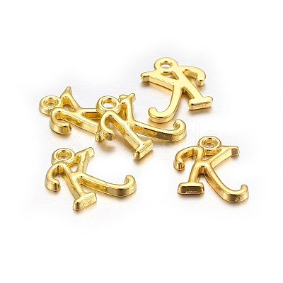 Golden Plated Alloy Letter Pendants X-PALLOY-J718-01G-K-1