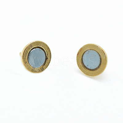 Brass Magnetic Clasps with Loops PALLOY-MC043-2G-1