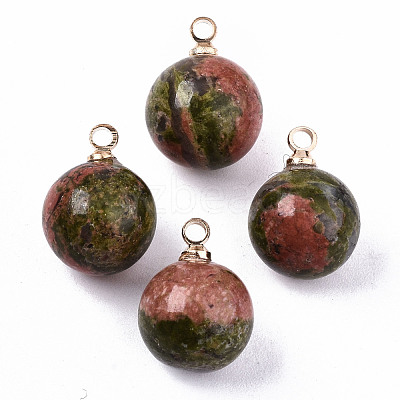 Natural Unakite Charms X-G-N332-024G-15-1