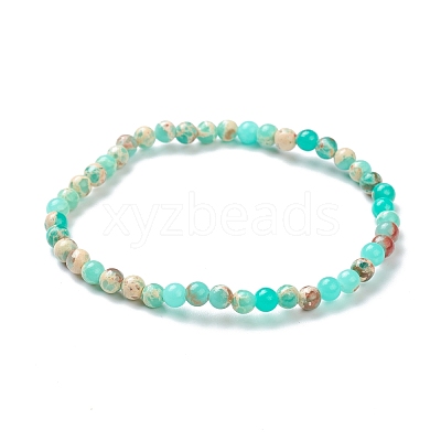 Synthetic Shoushan Stone Beaded Stretch Bracelets BJEW-D446-A-19-1