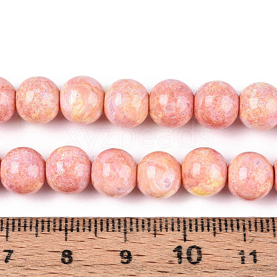 Baking Paint Glass Beads Strands DGLA-N016-8mm-01-1