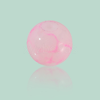 3Strands Baking Paint Glass Round Bead Strands DGLA-LT0001-02A-1
