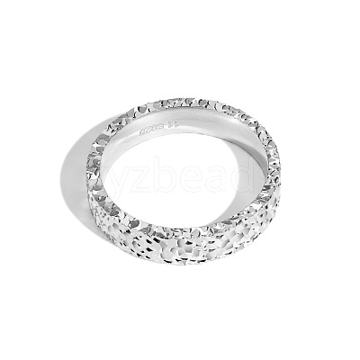 Fish Scale Pattern 925 Sterling Silver Finger Rings RJEW-Q814-13S-1