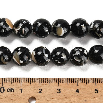 Assembled Synthetic Stone and Trochus Shell Beads Strands G-B128-08D-04-1