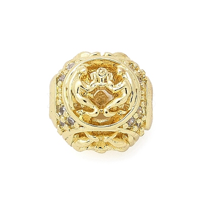 Brass Micro Pave Cubic Zirconia Beads KK-Z095-04G-03-1