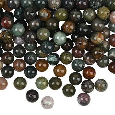 100Pcs Natural Indian Agate Beads G-SP0001-20C-1