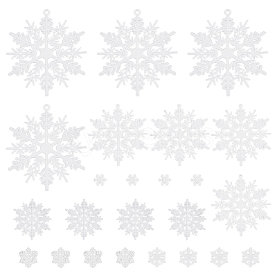 Christmas Plastic Snowflake Pendant & Cabochons Making Findings Kits DIY-SC0026-70-1