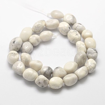 Natural Howlite Nuggets Bead Strands G-L288-08-1