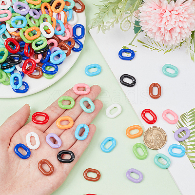330pcs 11 Colors Acrylic Linking Rings SACR-PH0001-05-1