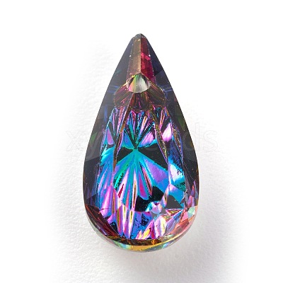 Embossed Glass Rhinestone Pendants GLAA-J101-06A-001VO-1
