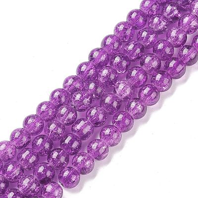 Crackle Glass Beads Strands CCG-Q001-10mm-M-1