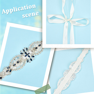 Flower Full Crystal & Montana Rhinestone Handmade Bridal Belts for Wedding Dresses AJEW-WH20006-233A-02-1
