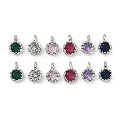 Brass Pave Cubic Zirconia Pendants KK-H204-03P-M-1