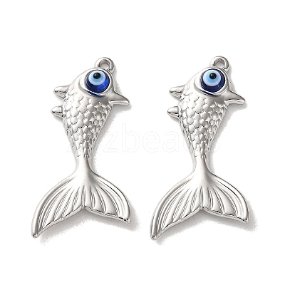 304 Stainless Steel Resin Pendants STAS-A124-11P-1