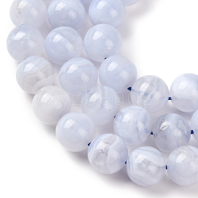 Natural Blue Lace Agate Beads Strands G-F222-30-10mm-01A-1
