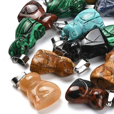 Natural & Synthetic Mixed Gemstone Pendants G-B127-08P-1