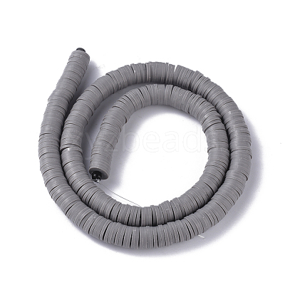 Flat Round Handmade Polymer Clay Beads CLAY-R067-8.0mm-40-1