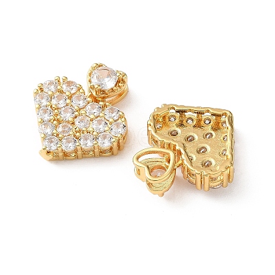 Brass Micro Pave Cubic Zirconia Pendants CU-CBA03AF-18B-02-1