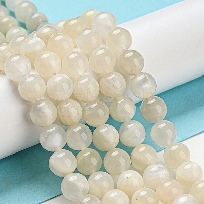 Natural White Moonstone Beads Strands G-F306-05AB-10mm-01-1