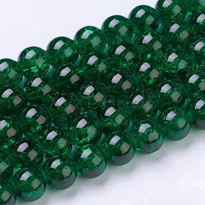 Spray Painted Crackle Glass Beads Strands CCG-Q001-10mm-17-1