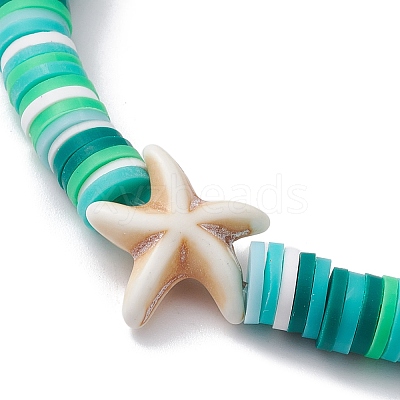 12Pcs 12 Color Polymer Clay Heishi Surfer Stretch Bracelets Set BJEW-JB10011-1
