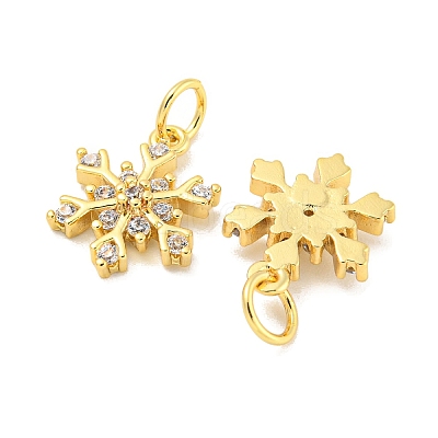 Rack Plating Brass Micro Pave Clear Cubic Zirconia Pendants X-KK-B093-04A-G-1