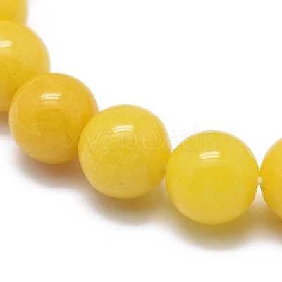 Natural Yellow Jade Bead Stretch Bracelets BJEW-K212-C-038-1