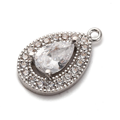 Brass Micro Pave Cubic Zirconia Pendants KK-F895-11P-1