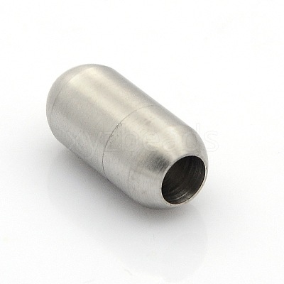 Tarnish Resistant 304 Stainless Steel Matte Surface Magnetic Clasps with Glue-in Ends STAS-O042-B-24-1