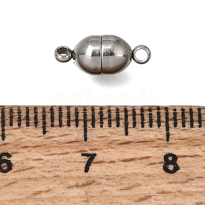 304 Stainless Steel Magnetic Clasps with Loops STAS-F365-04P-1