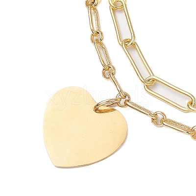 Brass Paperclip and Figaro Chains Anklets AJEW-AN00597-1
