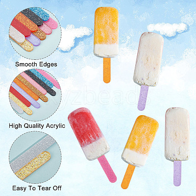 30Pcs 10 Colors Reusable Acrylic Paillette Cakesicle Sticks DIY-GA0002-46-1