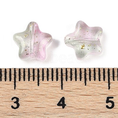 Transparent Spray Painted Frosted Glass Beads X2-GLAA-NH0003-01-1
