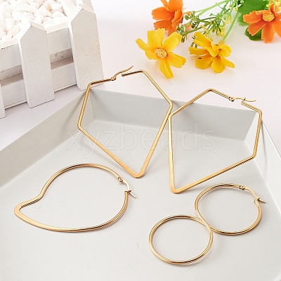 304 Stainless Steel Big Hoop Earrings EJEW-SZ0001-13G-1