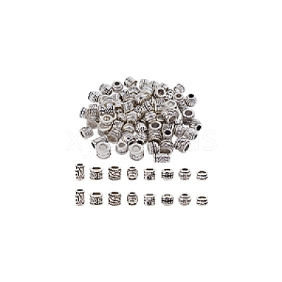 80Pcs 8 Styles Tibetan Style European Beads DIY-NB0012-43E-1