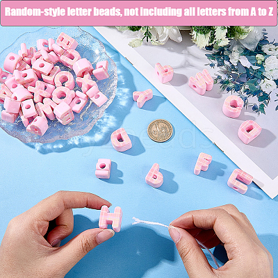 50Pcs Printed Opaque Acrylic European Beads MACR-SP0002-21A-1