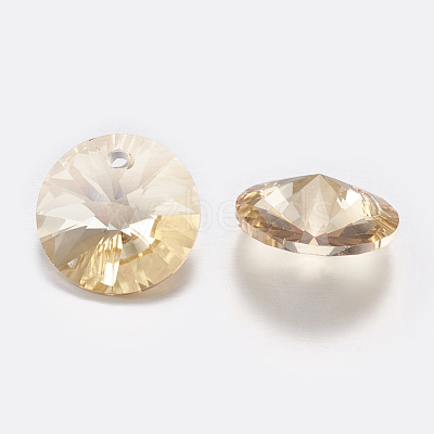 Faceted Glass Rhinestone Charms RGLA-F049-10mm-001GS-1